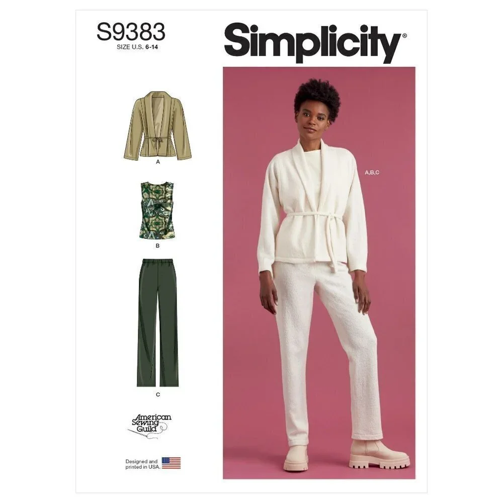 Simplicity Sewing Pattern 9383 11227 Jacket Knit Top Pants Misses Size 6-14